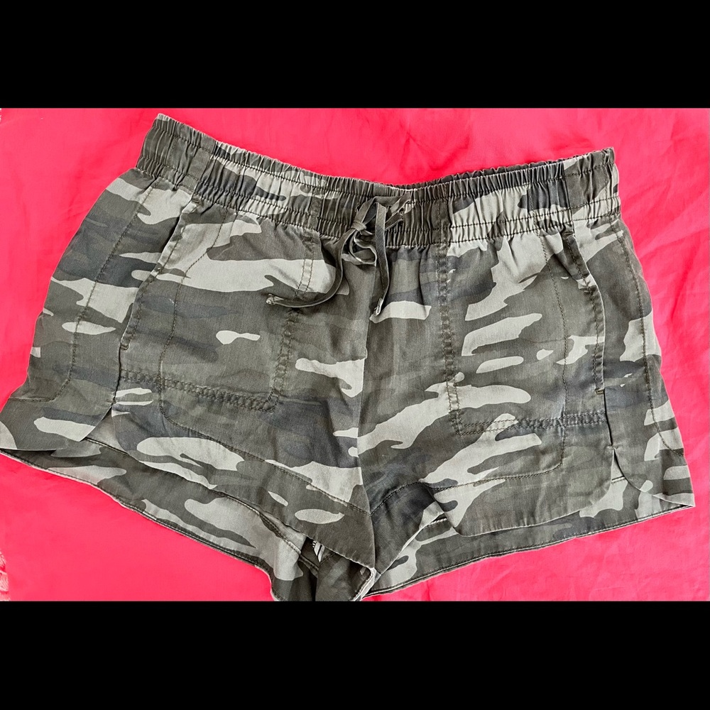 Express High-Rise Lyocell Camo Shorts